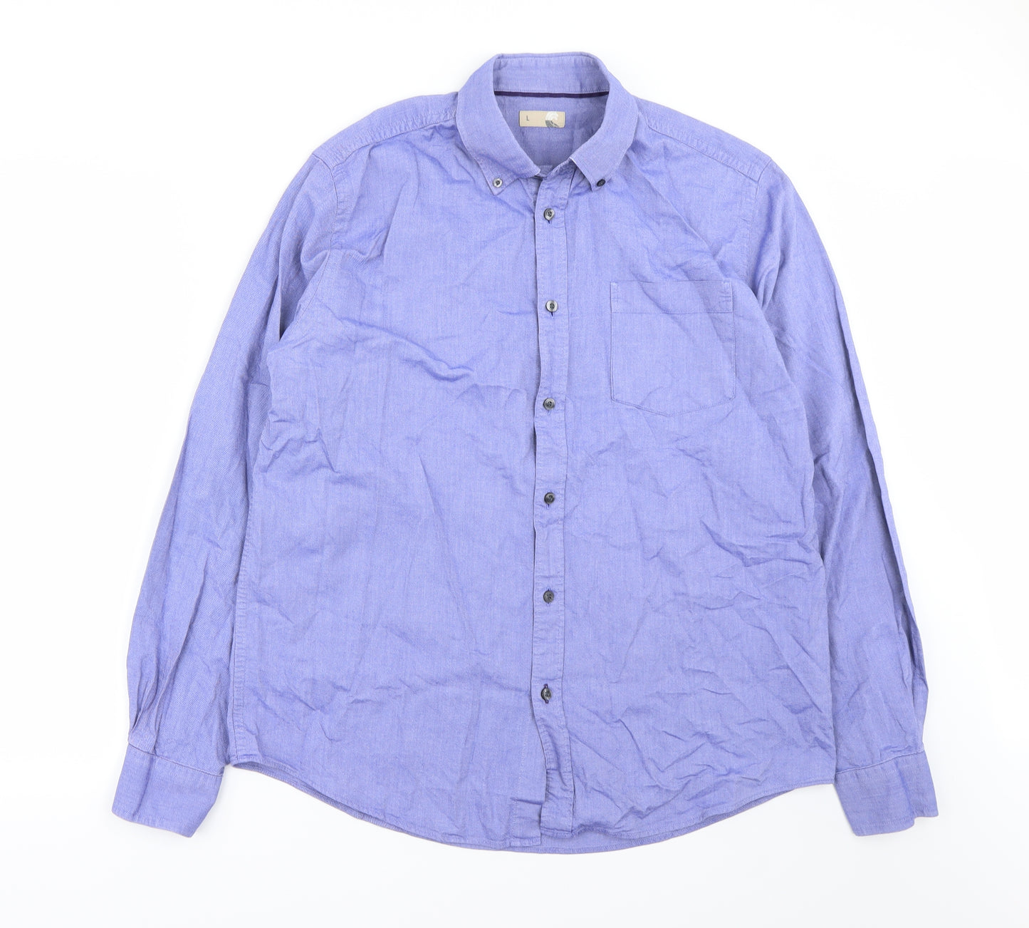 John Lewis Mens Blue    Button-Up Size L