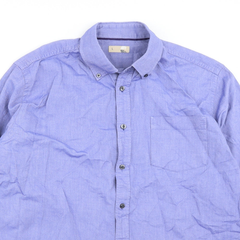 John Lewis Mens Blue    Button-Up Size L