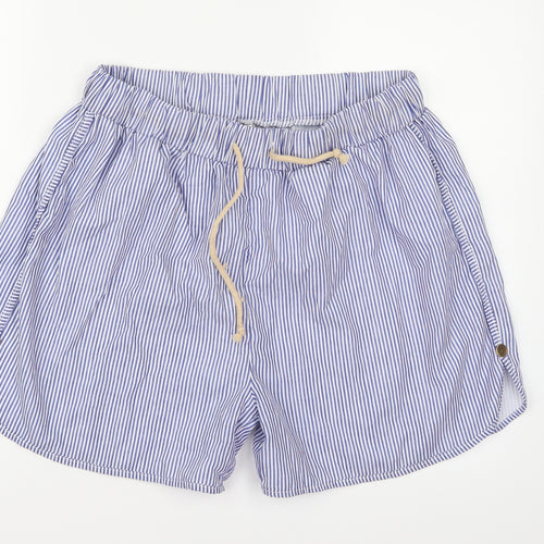 MissLook Womens Blue Striped  Sweat Shorts Size 2XL