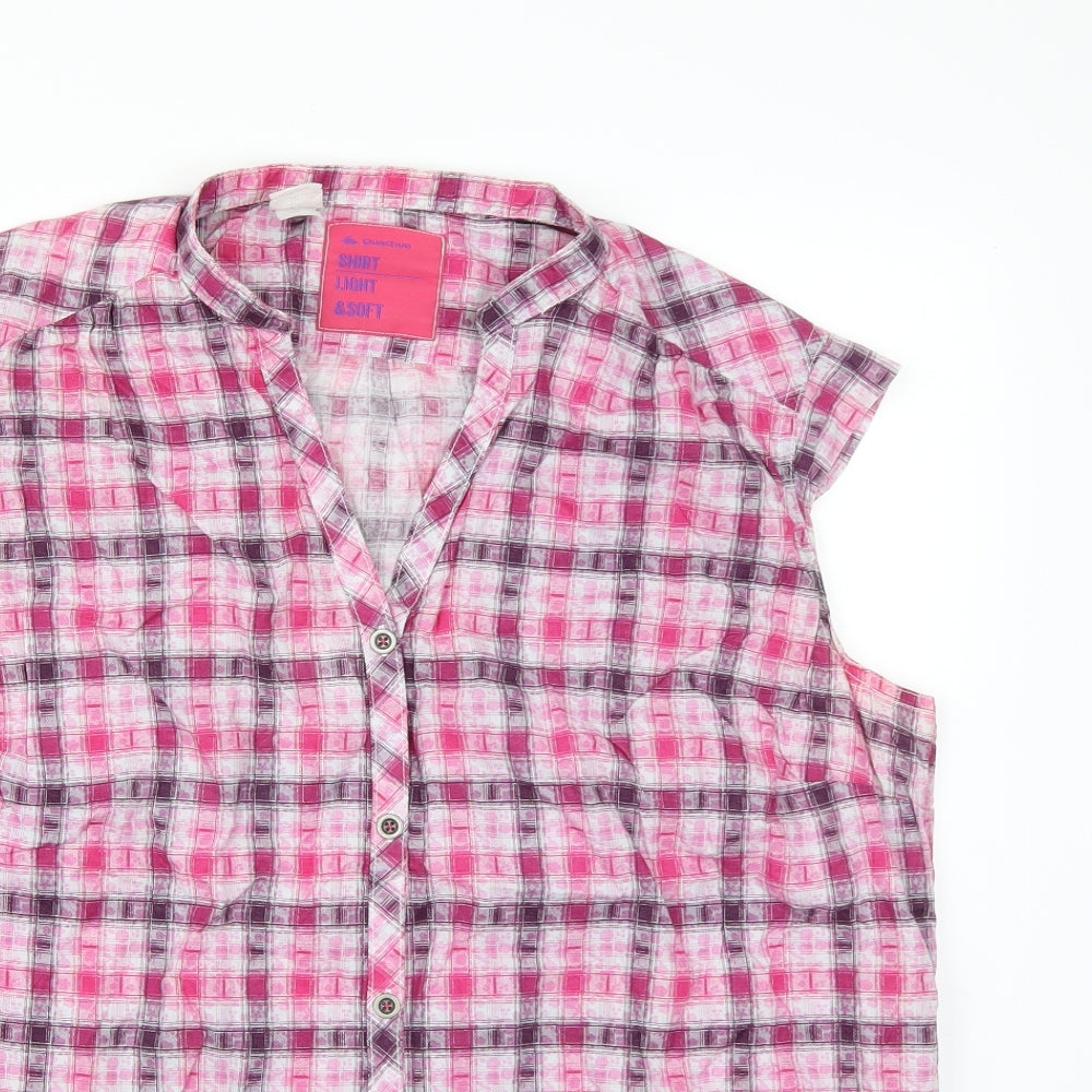Quechua Womens Pink Check  Basic Blouse Size 20