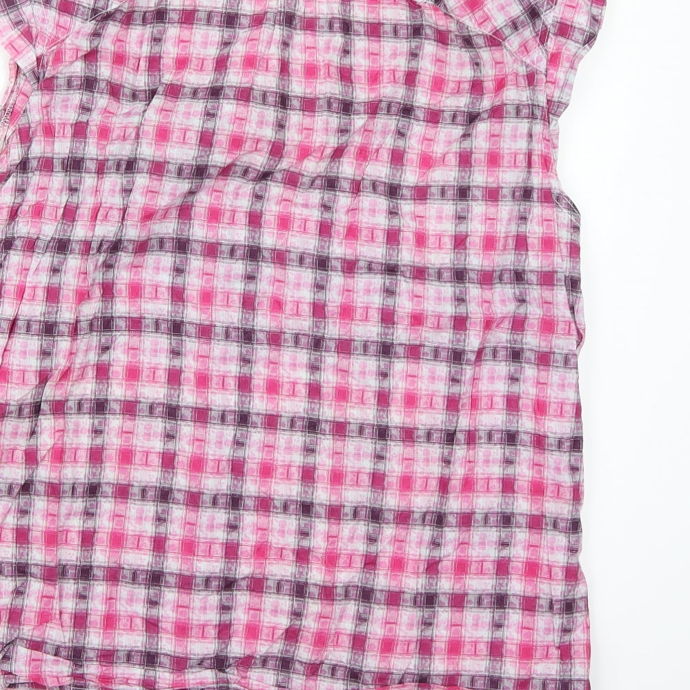Quechua Womens Pink Check  Basic Blouse Size 20