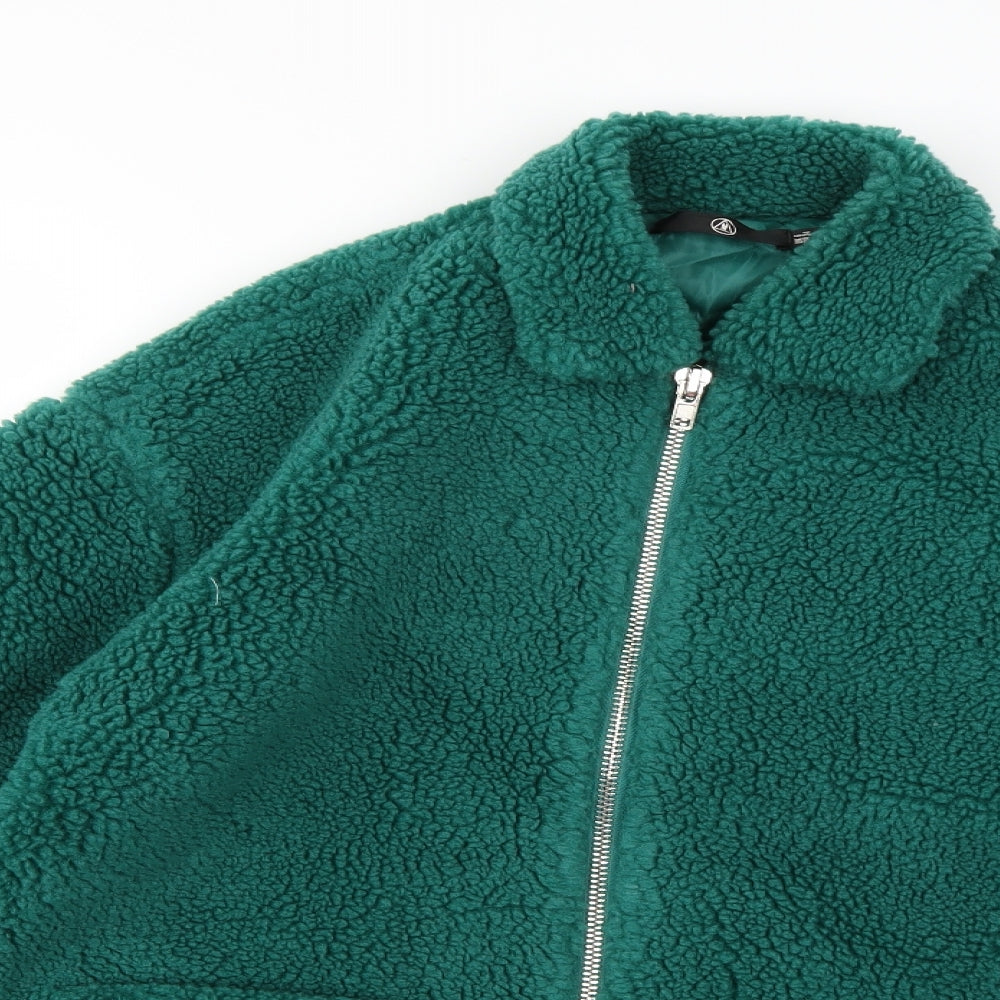 Missguided Womens Green  Fleece Jacket  Size 6