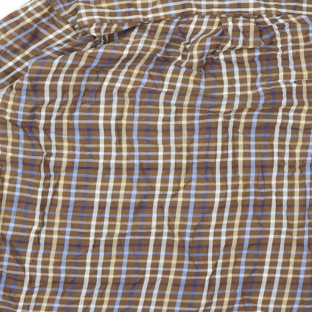 Guise Mens Brown Check   Button-Up Size M