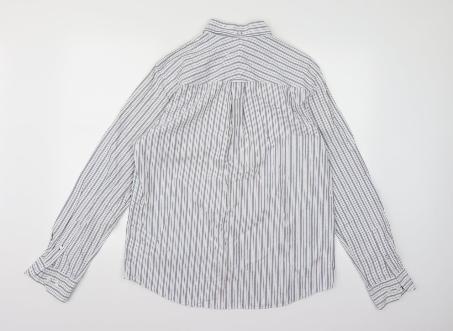 john ew Mens Blue Striped   Button-Up Size M