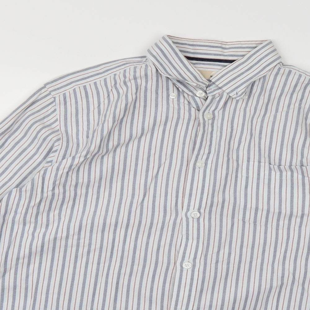 john ew Mens Blue Striped   Button-Up Size M