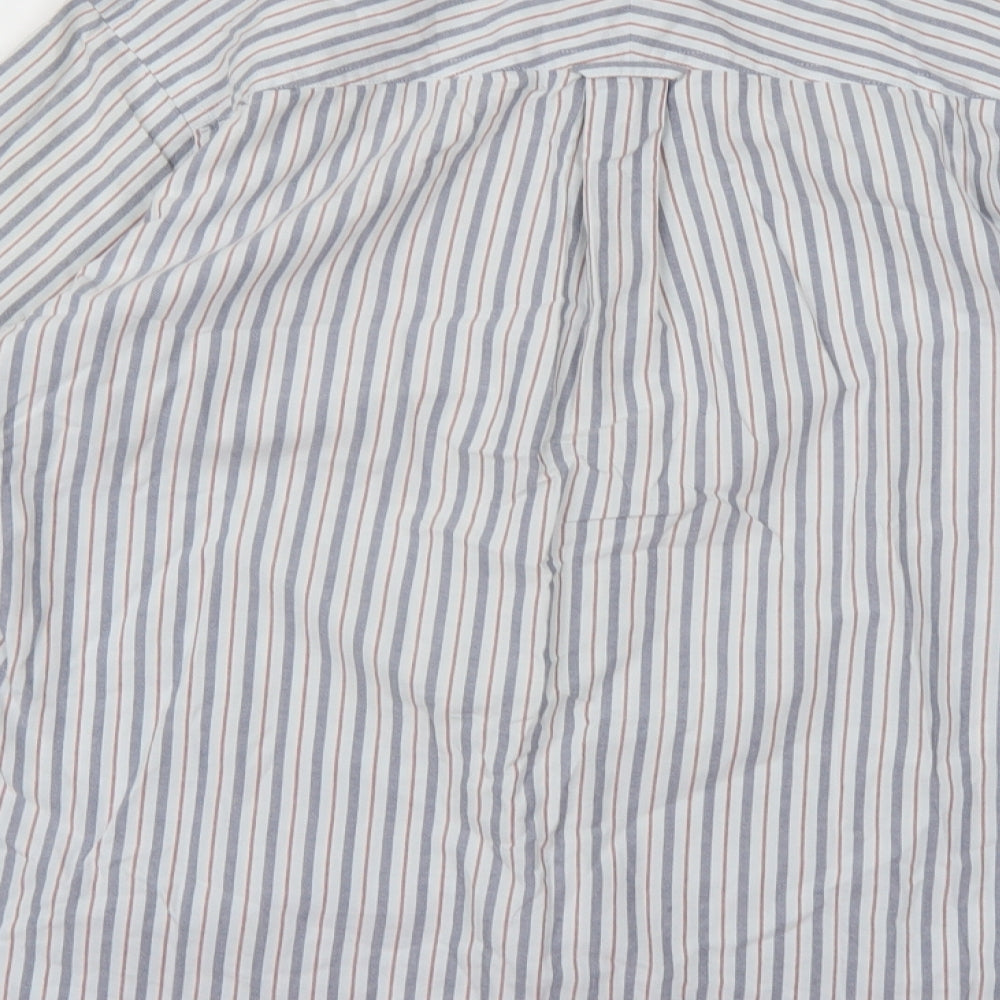 john ew Mens Blue Striped   Button-Up Size M