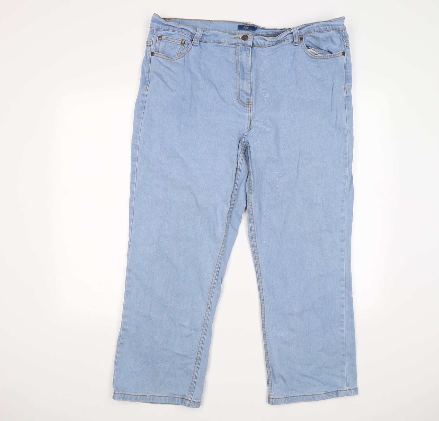 Cotton Traders Womens Blue  Denim Straight Jeans Size 18 L26 in
