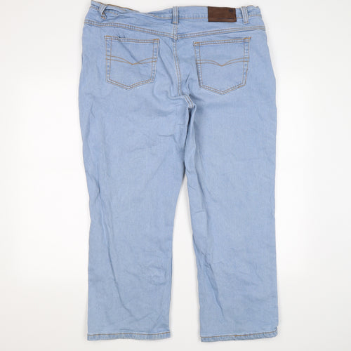 Cotton Traders Womens Blue  Denim Straight Jeans Size 18 L26 in