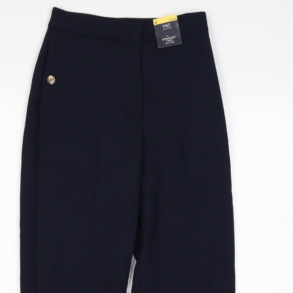 Marks and Spencer Womens Blue   Trousers  Size 6 L24 in