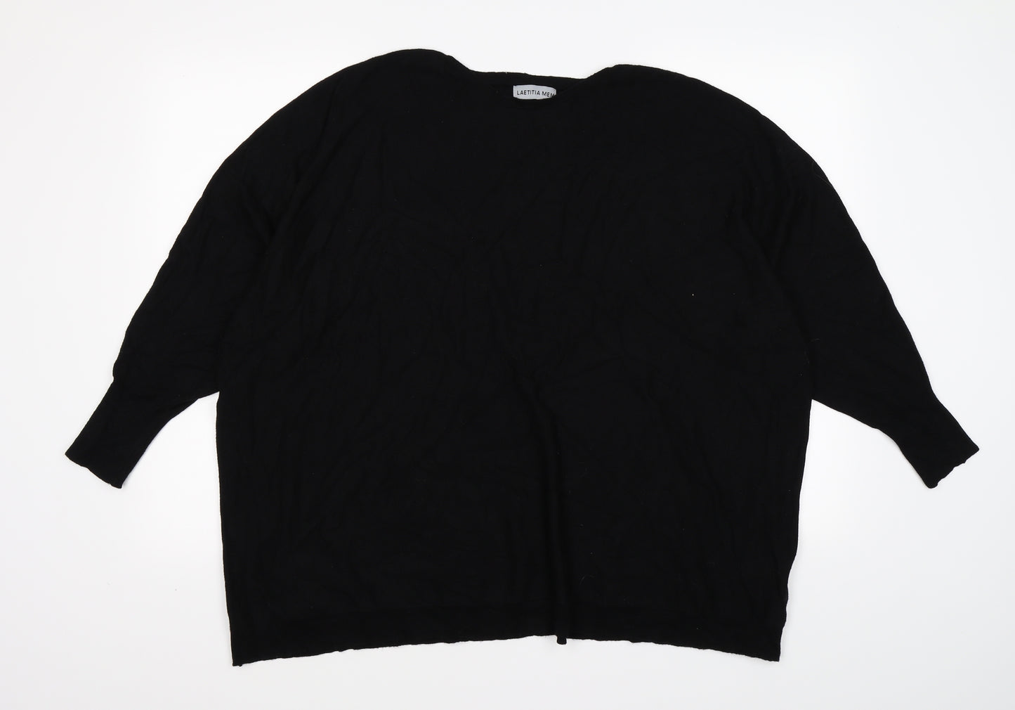 Laetitia Mem Womens Black  Knit Pullover Jumper Size XL