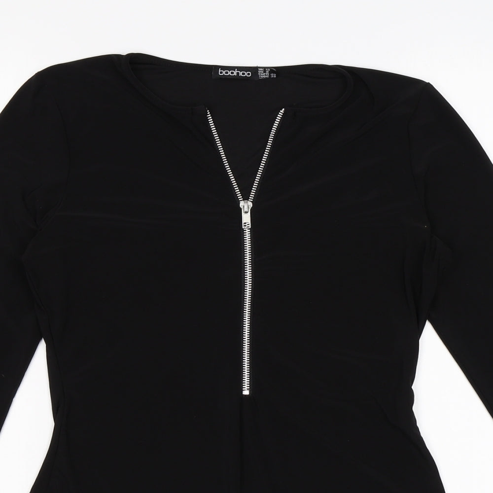 Boohoo Womens Black   Bodysuit One-Piece Size 12