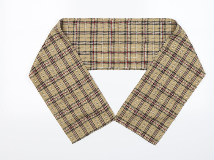 Preworn Unisex Brown Check Knit Scarf Scarves & Wraps One Size