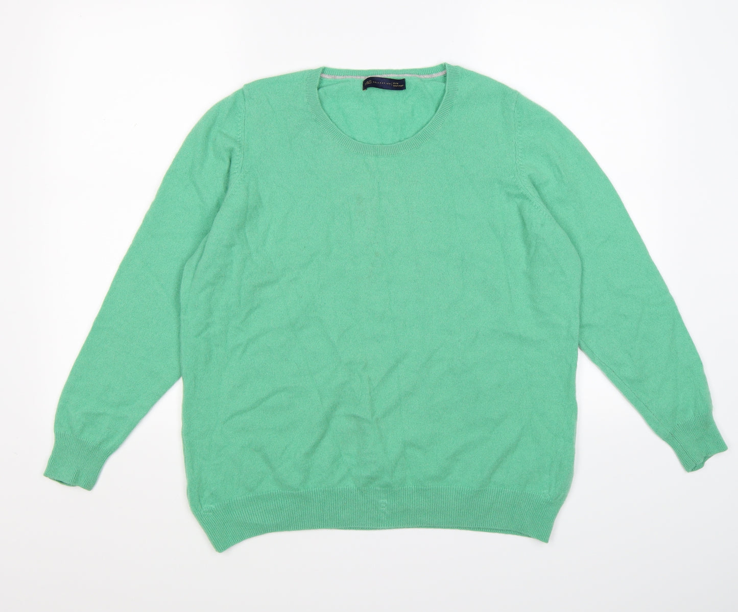 Marks and Spencer Womens Green  Knit Pullover Jumper Size 22  - SUPER SOFT