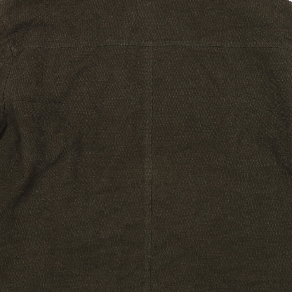 Easy Mens Green  Velvet Overcoat Coat Size L
