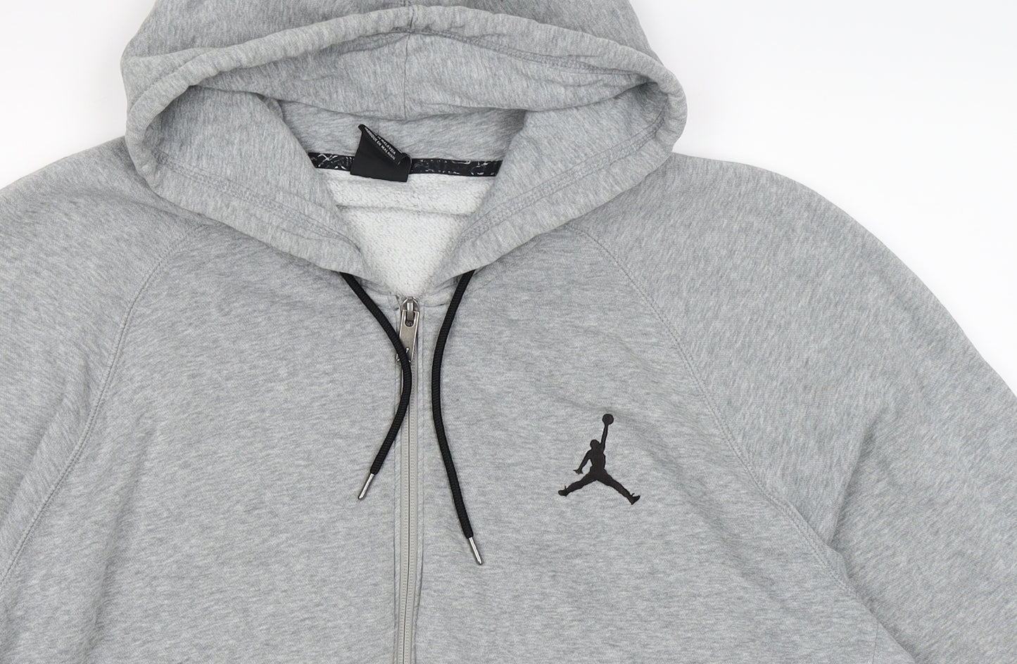 Jordan Mens Grey  Jersey Full Zip Hoodie Size 2XL