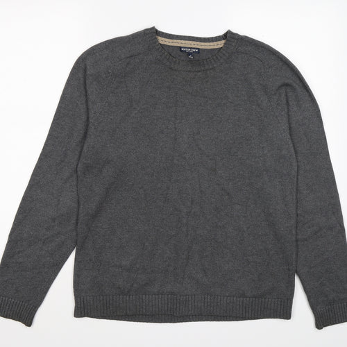 boston crew Mens Grey  Knit Pullover Jumper Size S