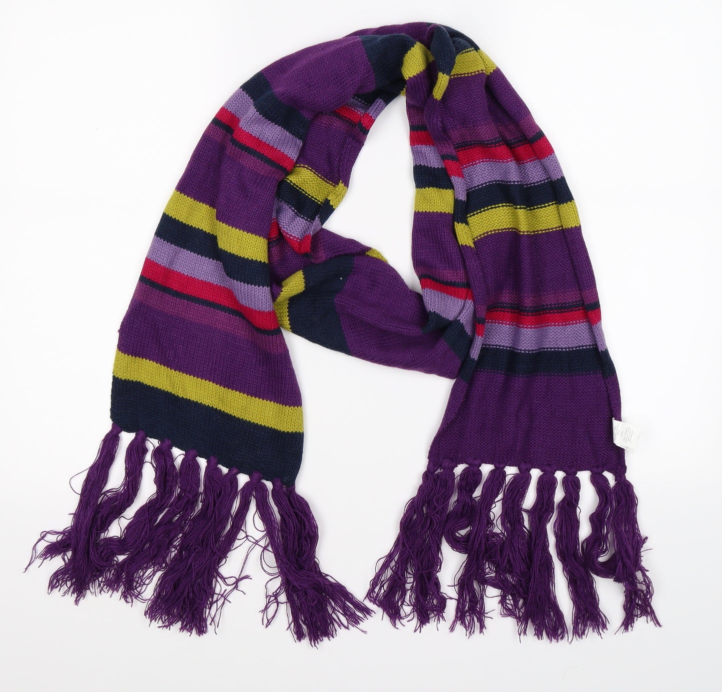 Primark Womens Purple Striped Knit  Scarf   - extra long