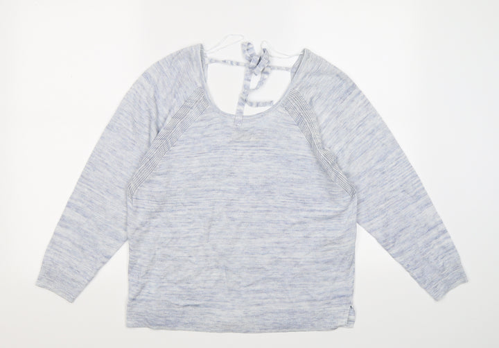 Indigo Womens Blue Knit Pullover Jumper Size 12