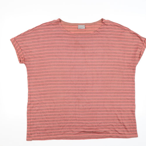 Vera Moda Womens Brown Striped Knit Basic T-Shirt Size XL