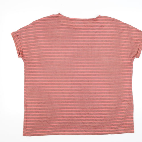 Vera Moda Womens Brown Striped Knit Basic T-Shirt Size XL