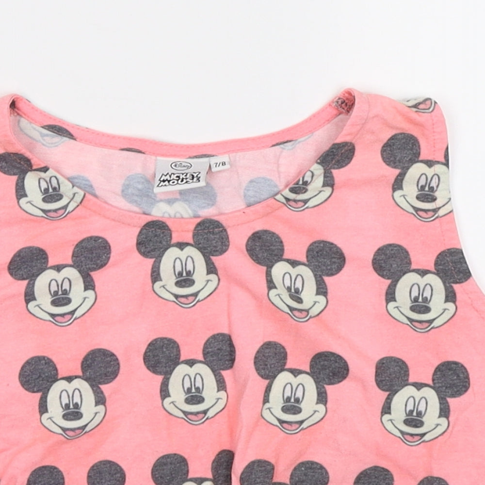 mickey mouse Girls Pink   Cropped Tank Size 7-8 Years  - mickey mouse