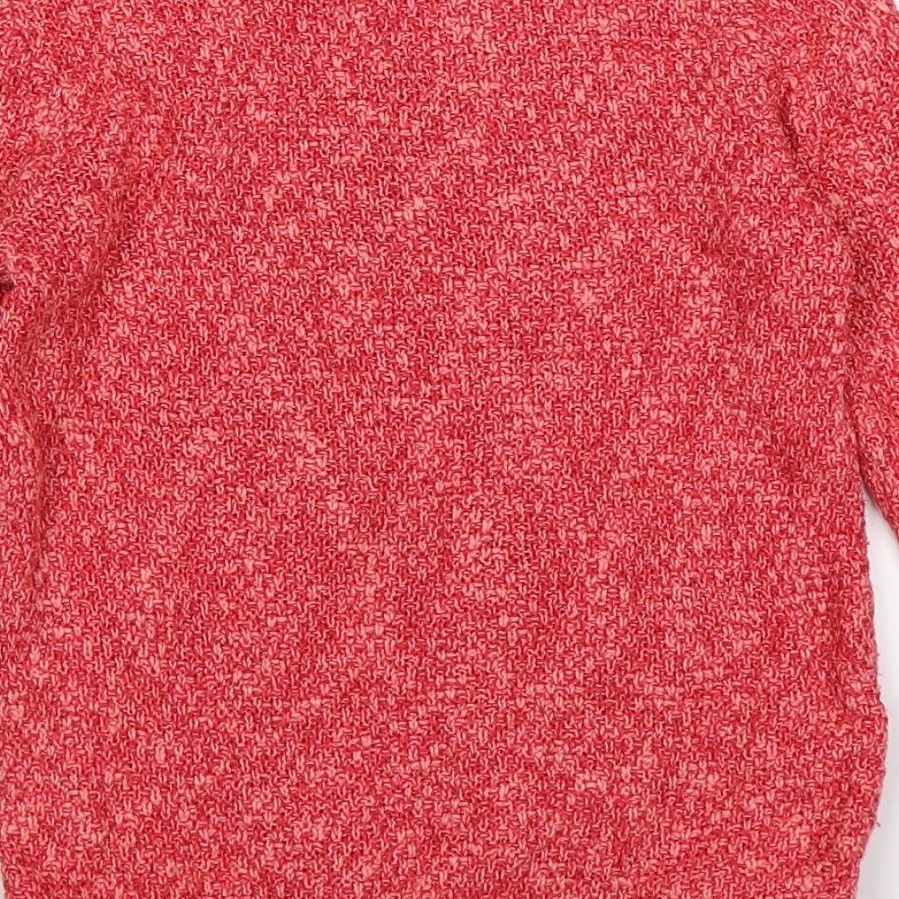 George Girls Pink  Knit Pullover Jumper Size 7-8 Years  - mock crochet layer