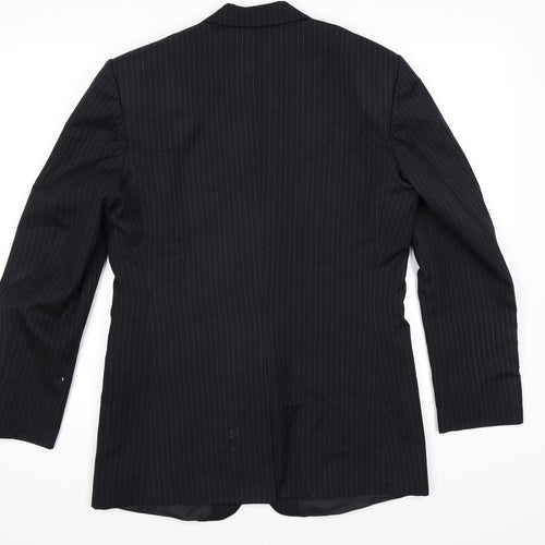 James Mens Black Striped  Jacket Suit Jacket Size 38