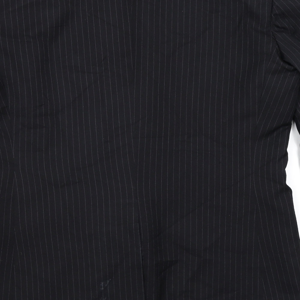 James Mens Black Striped  Jacket Suit Jacket Size 38