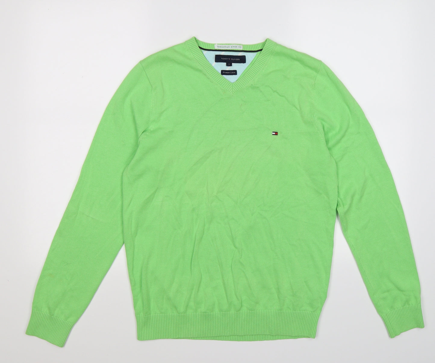 Tommy Hilfiger Mens Green  Knit Pullover Jumper Size S  - neon