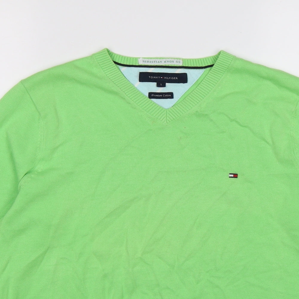 Tommy Hilfiger Mens Green  Knit Pullover Jumper Size S  - neon