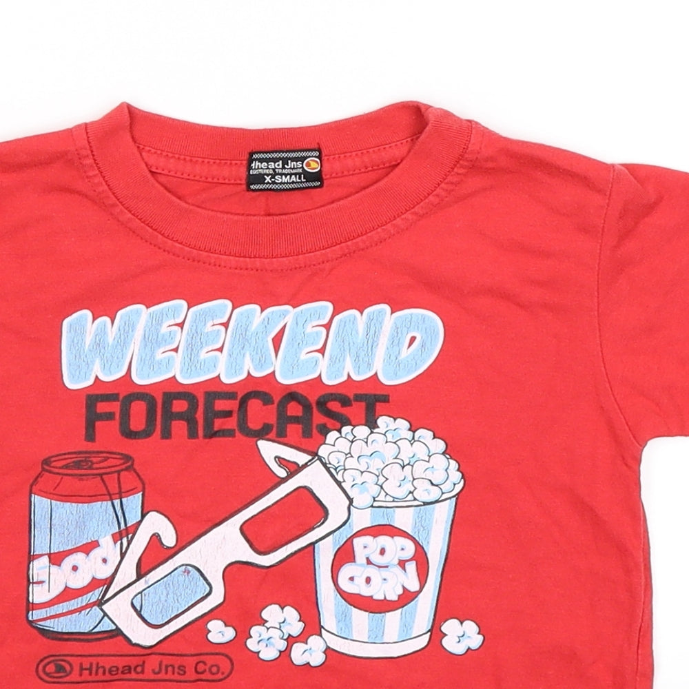 Hhead Jns Boys Red   Basic T-Shirt Size 3-4 Years  - weekend popcorn