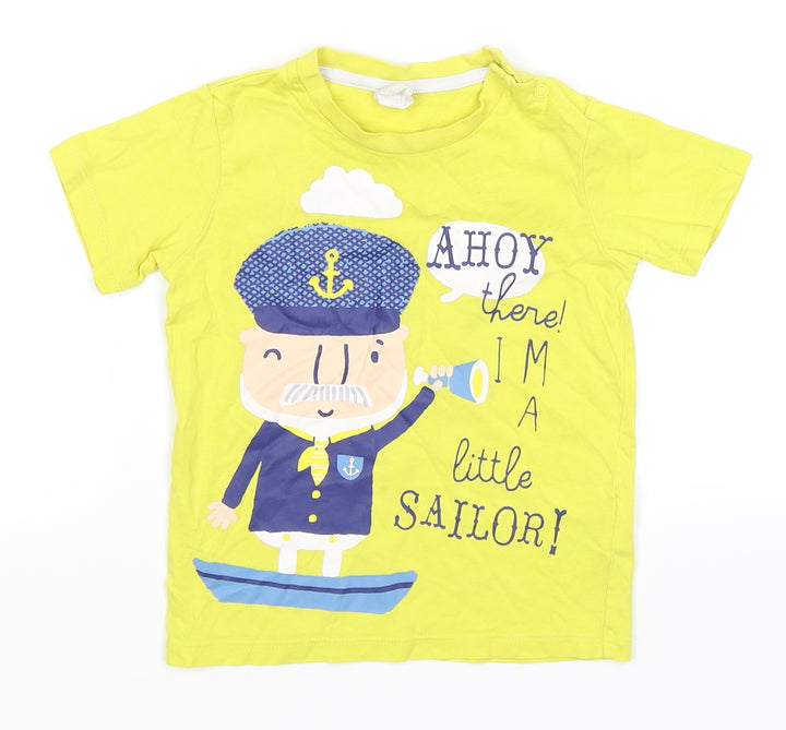 H&M Boys Yellow Basic T-Shirt Size 12-18 Months - Ahoy! Sailor