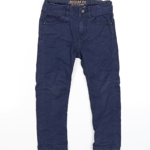 H&M Boys Blue  Velour Straight Jeans Size 2-3 Years