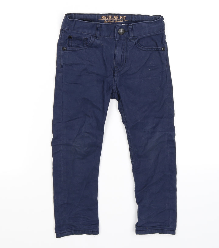 H&M Boys Blue Velour Straight Jeans Size 2-3 Years