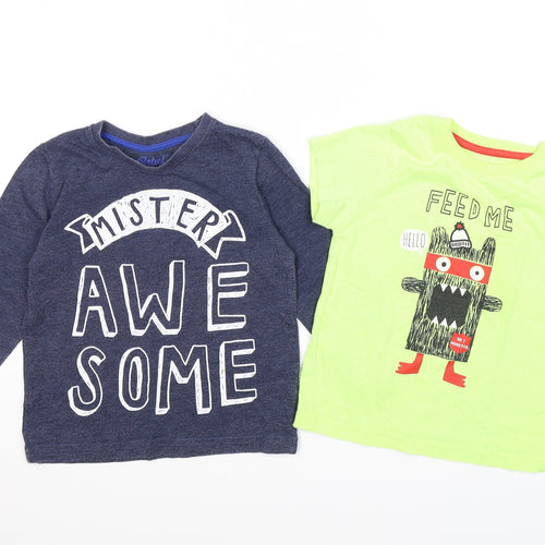 Rebel Boys Multicoloured  Jersey Basic T-Shirt Size 2-3 Years  - x 2
