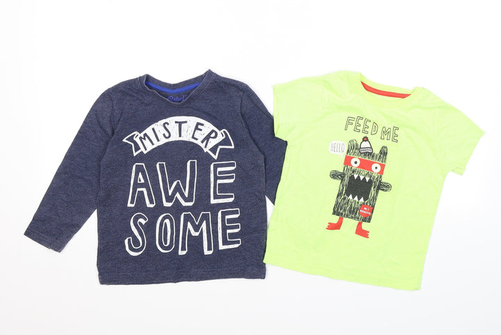 Rebel Boys Multicoloured Jersey Basic T-Shirt Size 2-3 Years - x 2