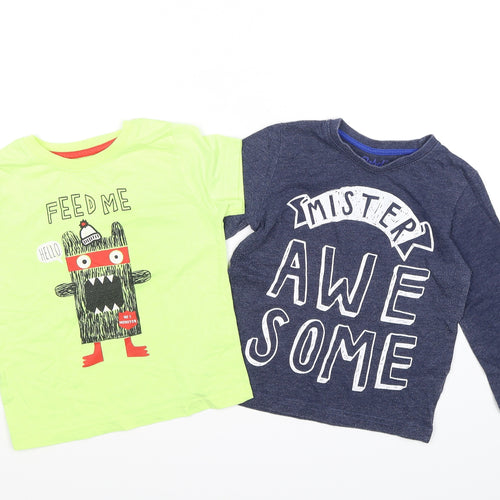 Rebel Boys Multicoloured  Jersey Basic T-Shirt Size 2-3 Years  - x 2