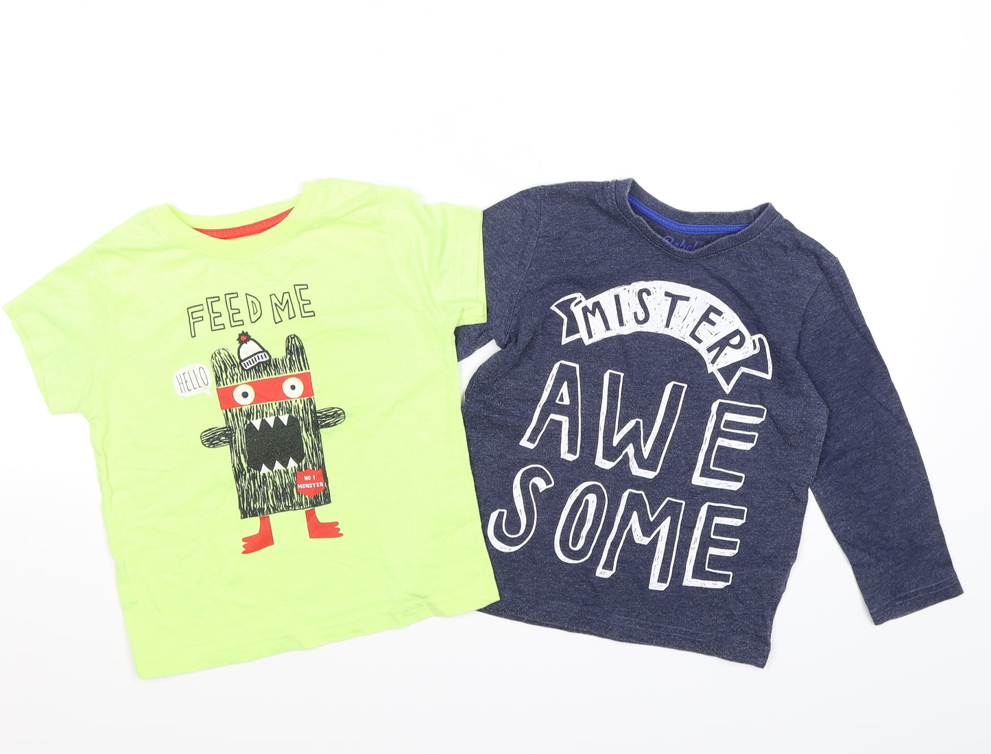 Rebel Boys Multicoloured  Jersey Basic T-Shirt Size 2-3 Years  - x 2