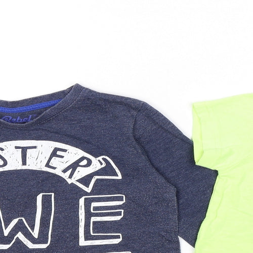 Rebel Boys Multicoloured  Jersey Basic T-Shirt Size 2-3 Years  - x 2