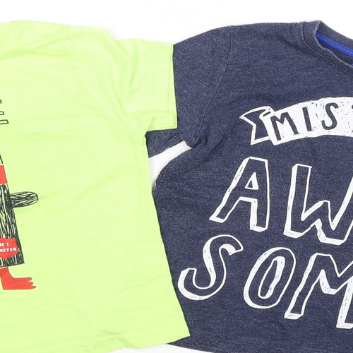 Rebel Boys Multicoloured  Jersey Basic T-Shirt Size 2-3 Years  - x 2