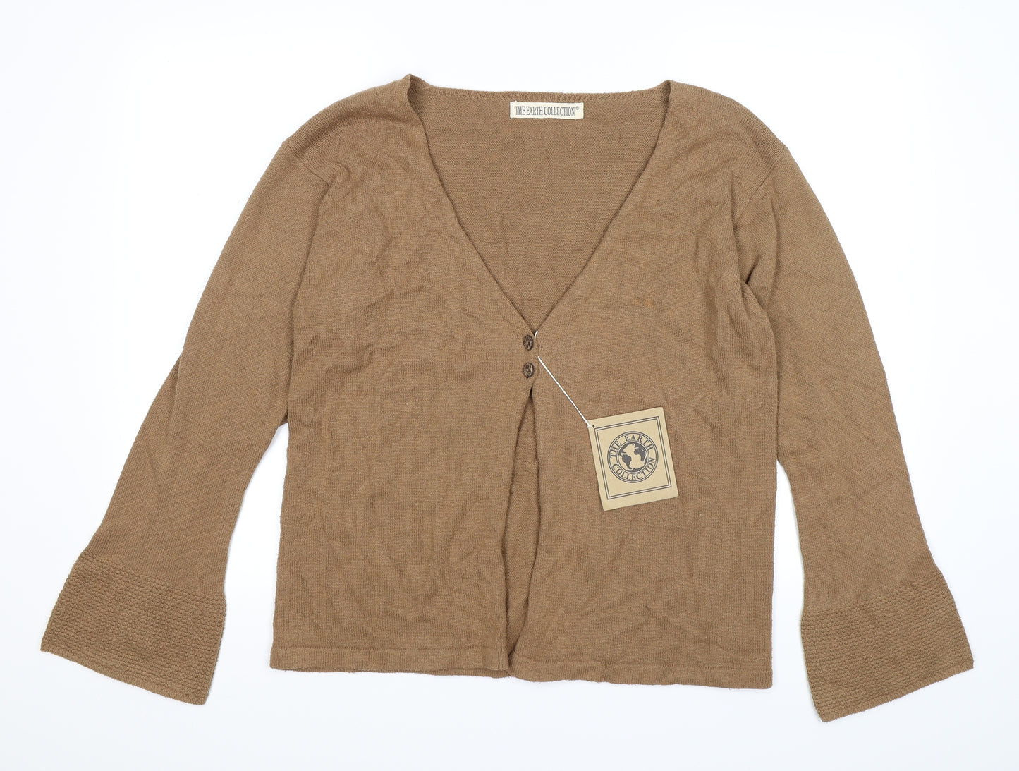 The Earth Collection Womens Brown  Knit Cardigan Jumper Size L