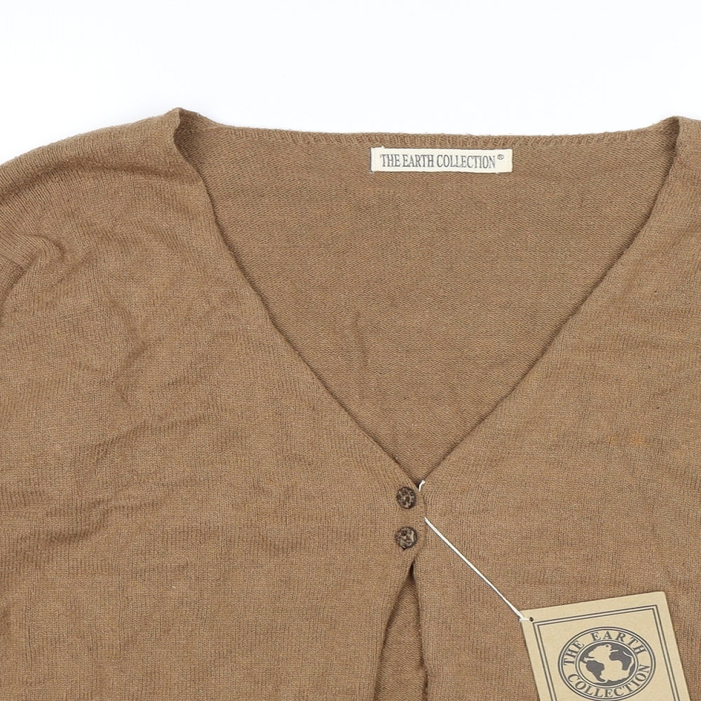 The Earth Collection Womens Brown  Knit Cardigan Jumper Size L