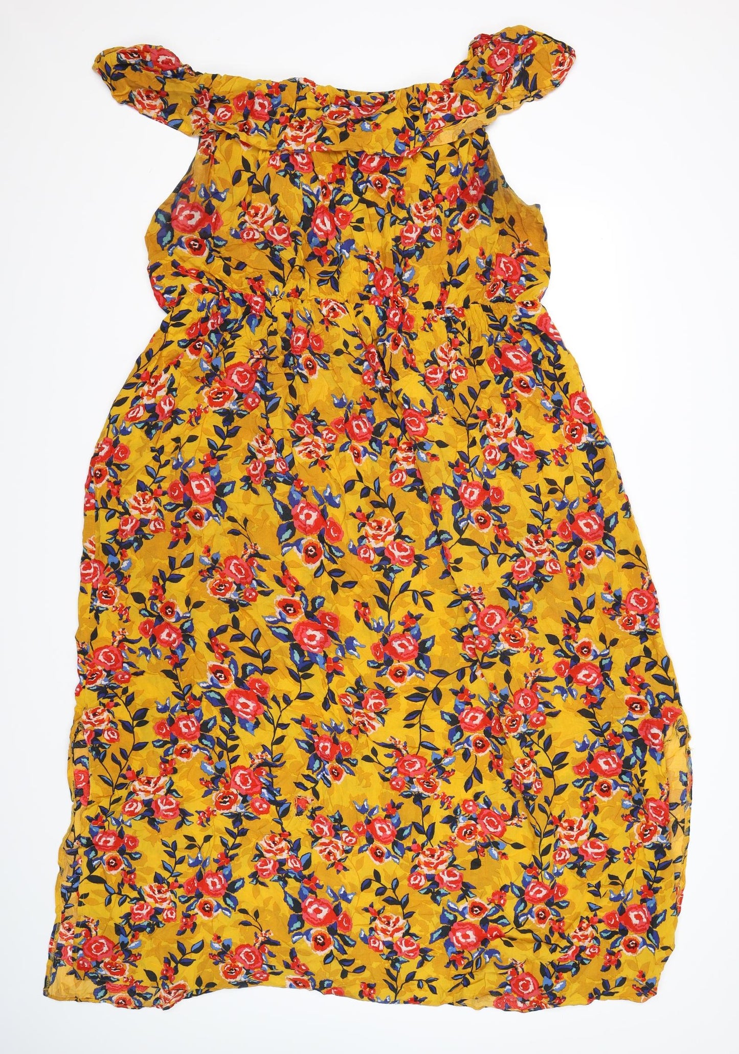 Papaya Womens Yellow Floral  Maxi  Size 20  - mustard