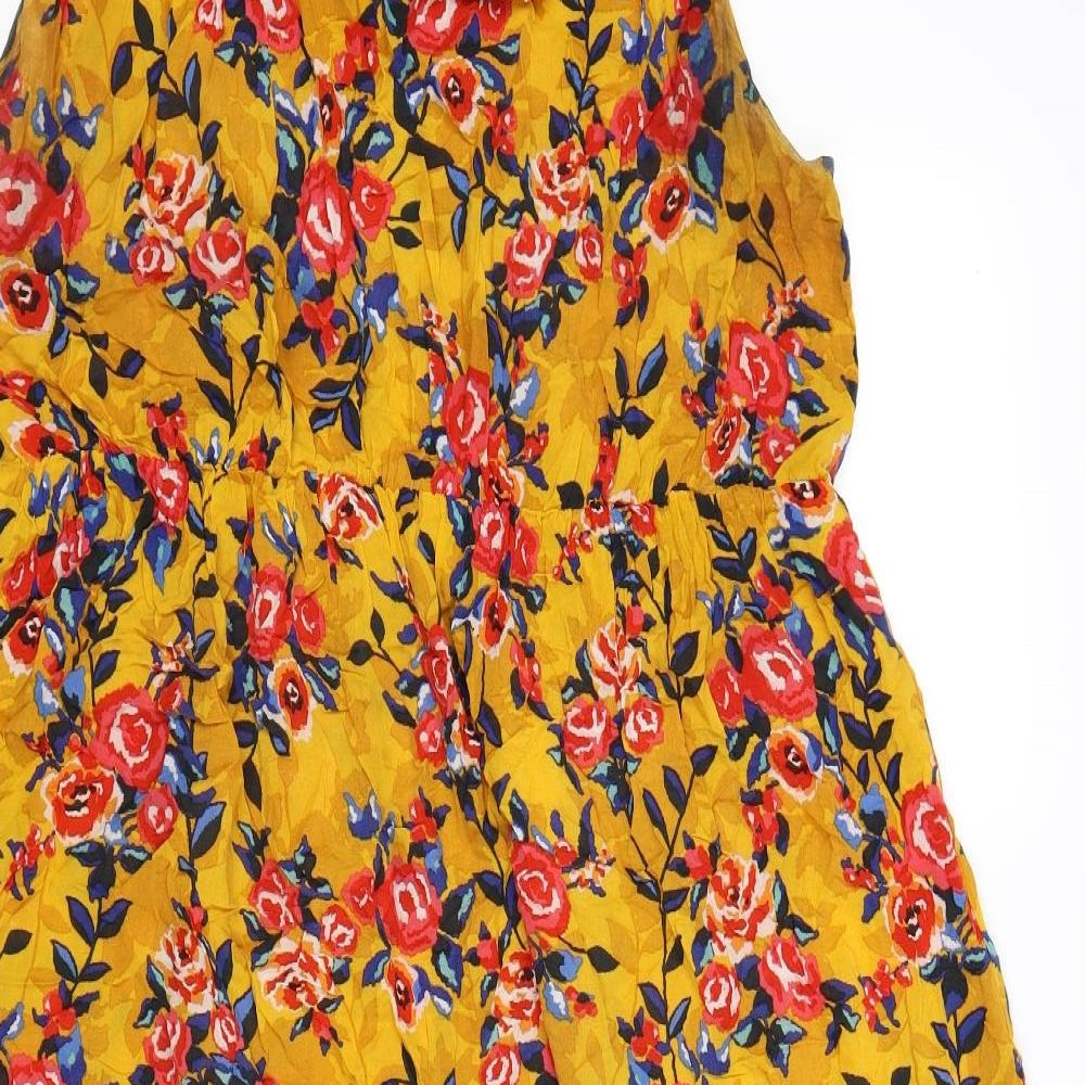 Papaya Womens Yellow Floral  Maxi  Size 20  - mustard