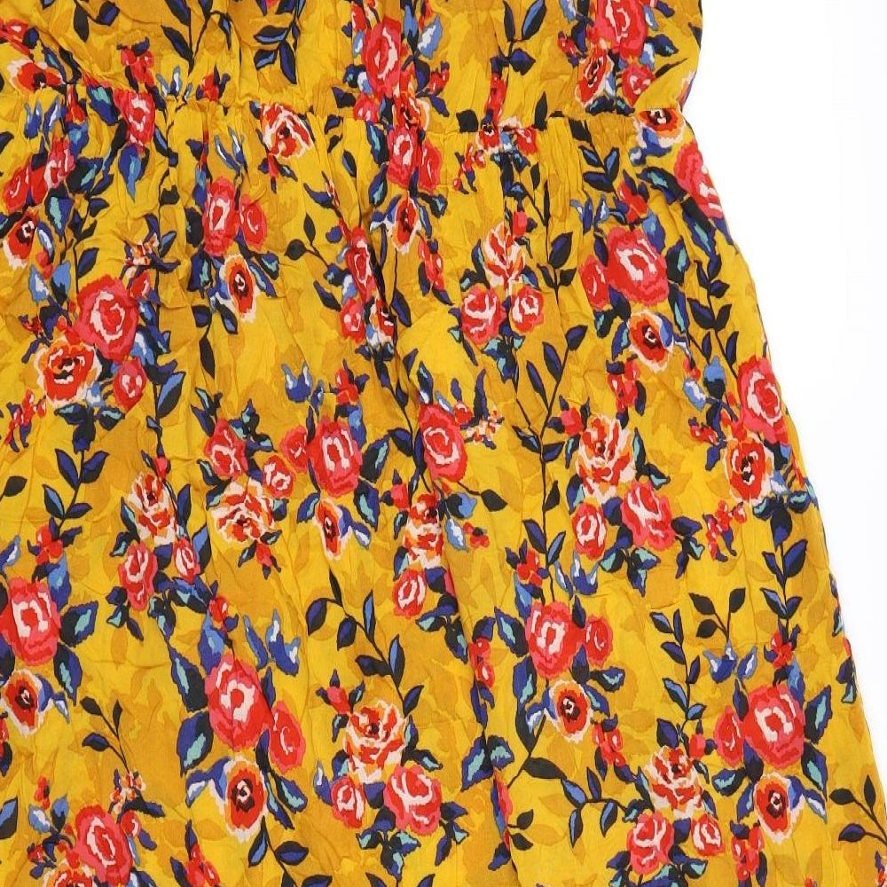 Papaya Womens Yellow Floral  Maxi  Size 20  - mustard