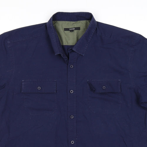 gero Mens Blue    Button-Up Size L