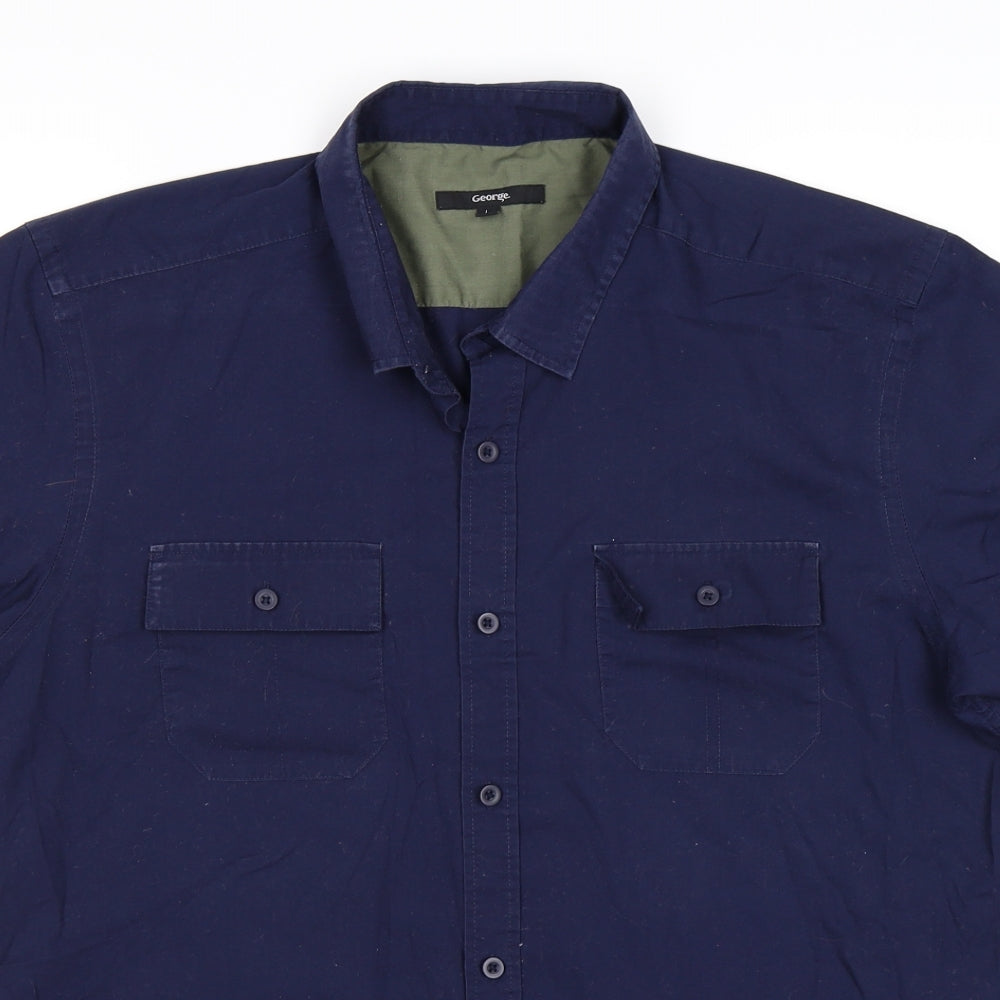 gero Mens Blue    Button-Up Size L