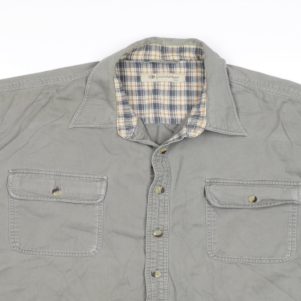 cape union Mens Green  Denim  Button-Up Size 2XL