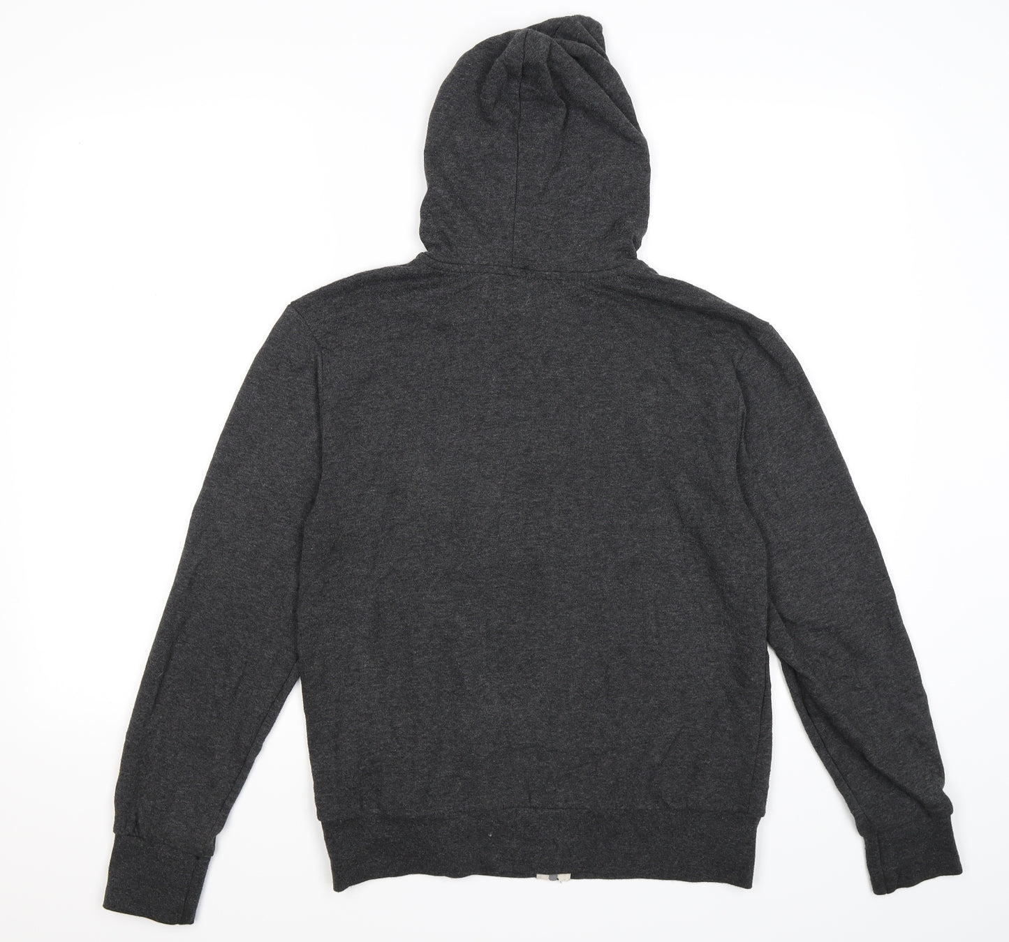 all basics Mens Grey  Jersey Full Zip Hoodie Size S