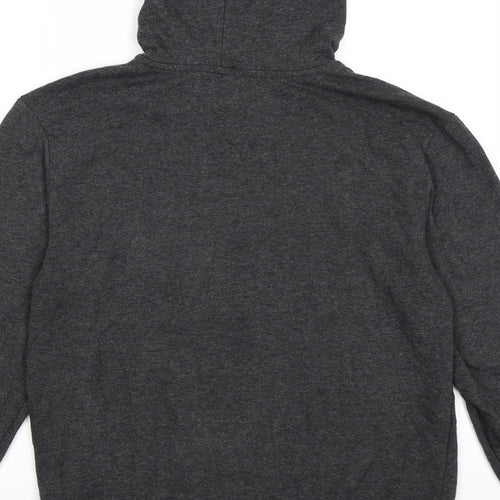 all basics Mens Grey  Jersey Full Zip Hoodie Size S